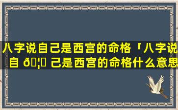 八字说自己是西宫的命格「八字说自 🦊 己是西宫的命格什么意思」